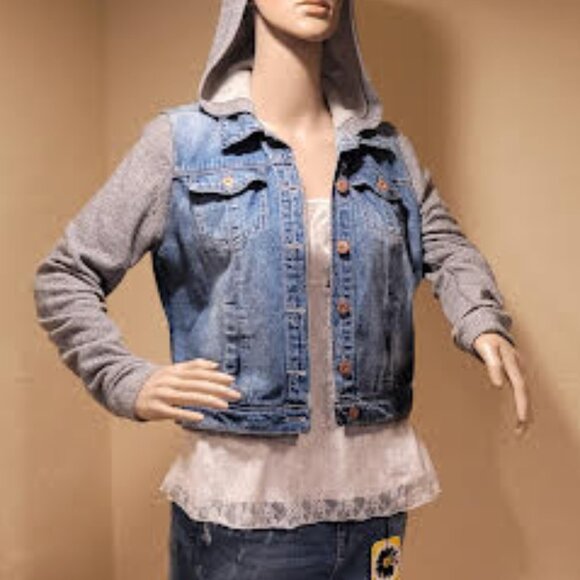 LEI Jean/Sweater hoodie jacket - Size: Medium - Picture 10 of 10